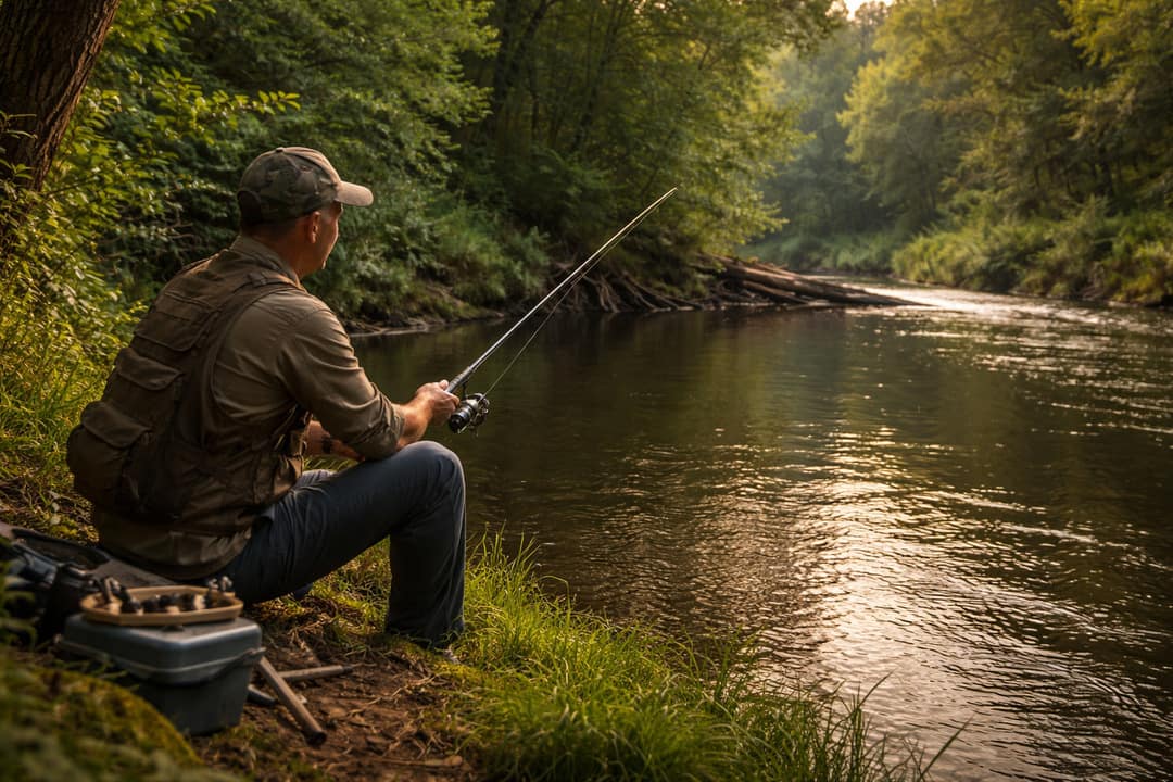 sitting in the river banks