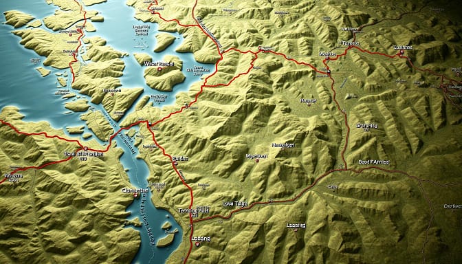 A detailed topographical map showing a network of tournament travel routes, with various key locations highlighted - boat ramps, marinas, weigh-in stations, and lodging. The map is rendered in a realistic, data-driven style, with terrain textures, cartographic elements, and icons denoting important landmarks. Subtle lighting illuminates the scene, creating depth and atmosphere. The overall impression is one of a comprehensive tournament travel planning tool, designed to help anglers navigate the competitive fishing circuit efficiently and effectively. A detailed topographical map showing a network of tournament travel routes, with various key locations highlighted - boat ramps, marinas, weigh-in stations, and lodging. The map is rendered in a realistic, data-driven style, with terrain textures, cartographic elements, and icons denoting important landmarks. Subtle lighting illuminates the scene, creating depth and atmosphere. The overall impression is one of a comprehensive tournament travel planning tool, designed to help anglers navigate the competitive fishing circuit efficiently and effectively.