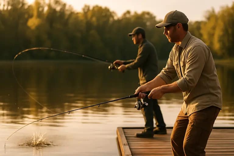 Angler practices bait prep with gloves, headlamp, cooler, and cutting board